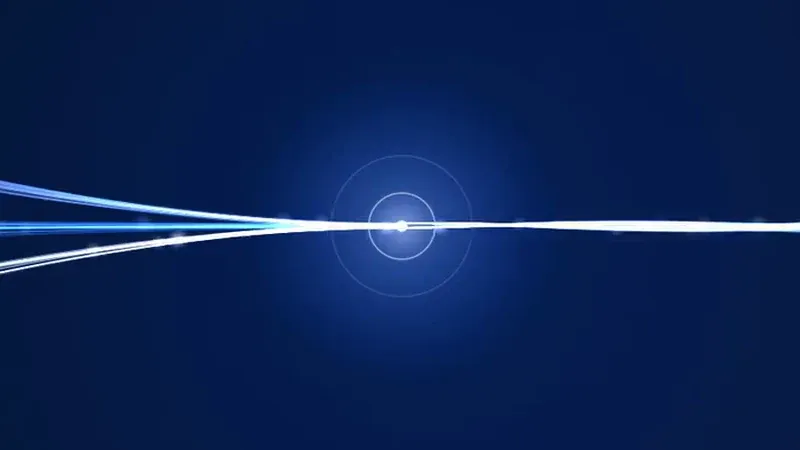 Hilos de luz que convergen en un punto brillante, el hito que gobierna LIDERYA Platform